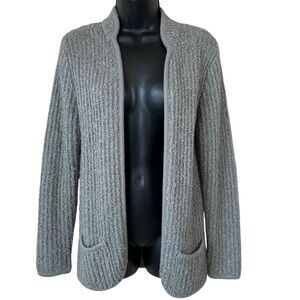 Stepping Stones 80's gray boucle knit ribbed open front cardigan